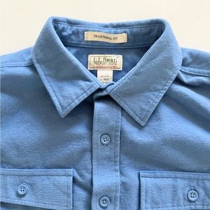 L.L. Bean Blue Flannel Button-Up Shirt